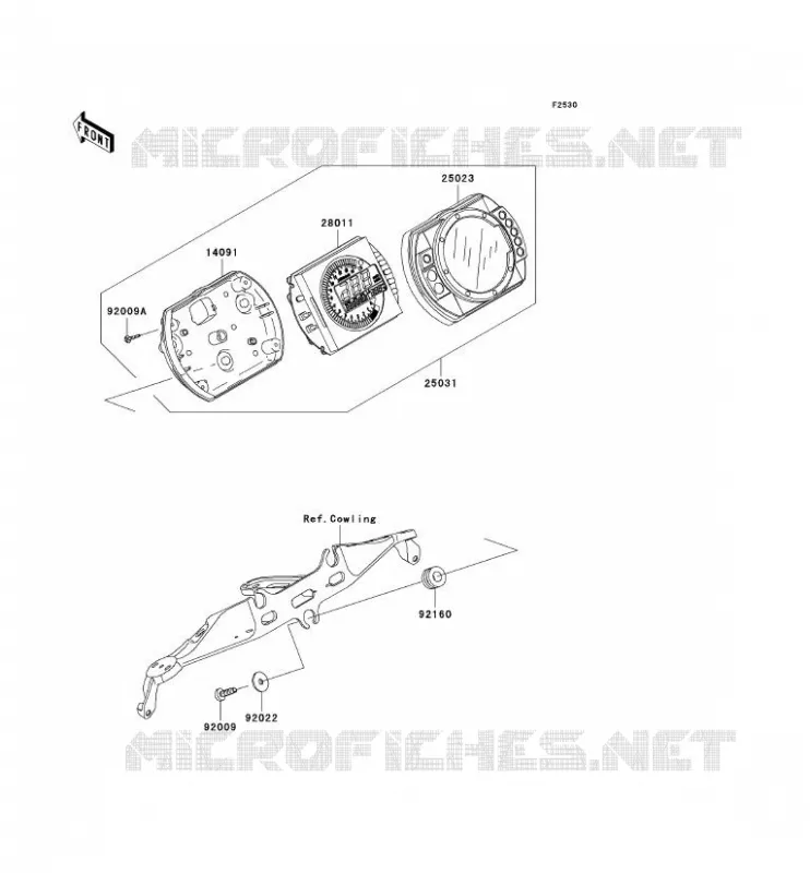 METERS Kawasaki MOTOS 1000 2004 NINJA ZX-10R  ZX1000-C1