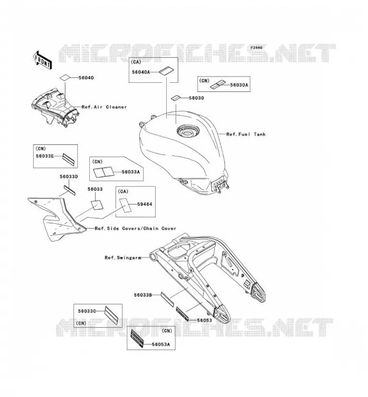 LABELS Kawasaki MOTOS 1000 2004 NINJA ZX-10R  ZX1000-C1