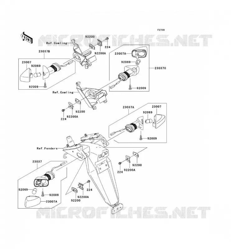 INDICATORS Kawasaki MOTOS 1000 2005 NINJA ZX-10R  ZX1000-C2