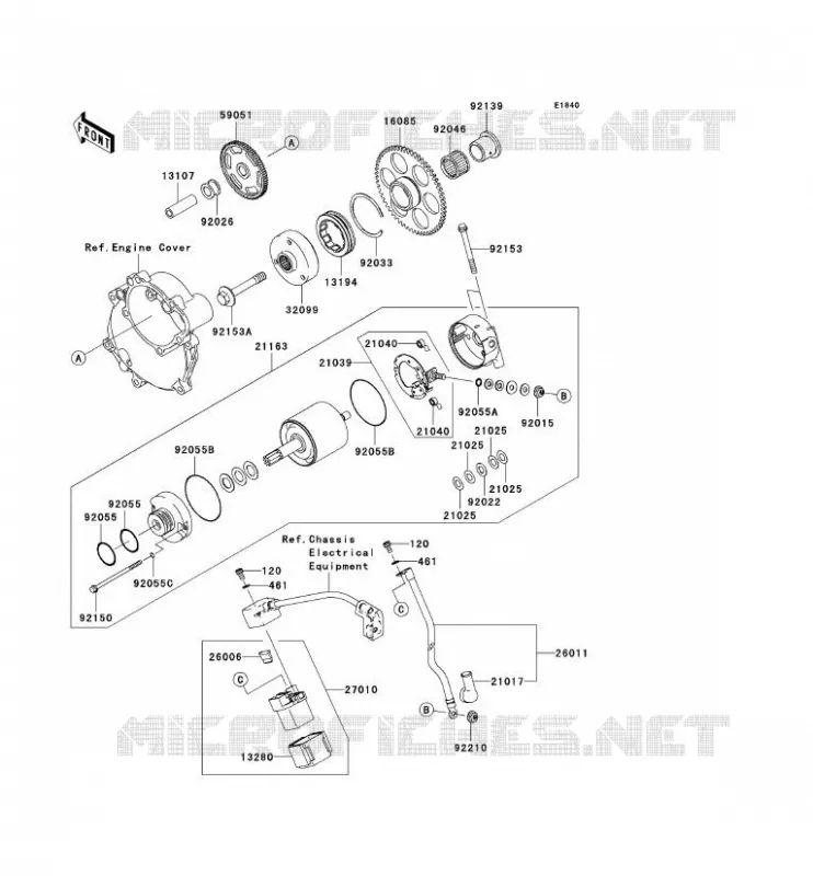 STARTER MOTOR Kawasaki MOTOS 1000 2005 NINJA ZX-10R  ZX1000-C2