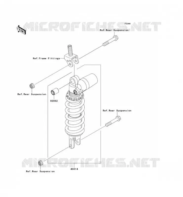 SUSPENSION - SHOCK ABSORBER Kawasaki MOTOS 1000 2005 NINJA ZX-10R  ZX1000-C2