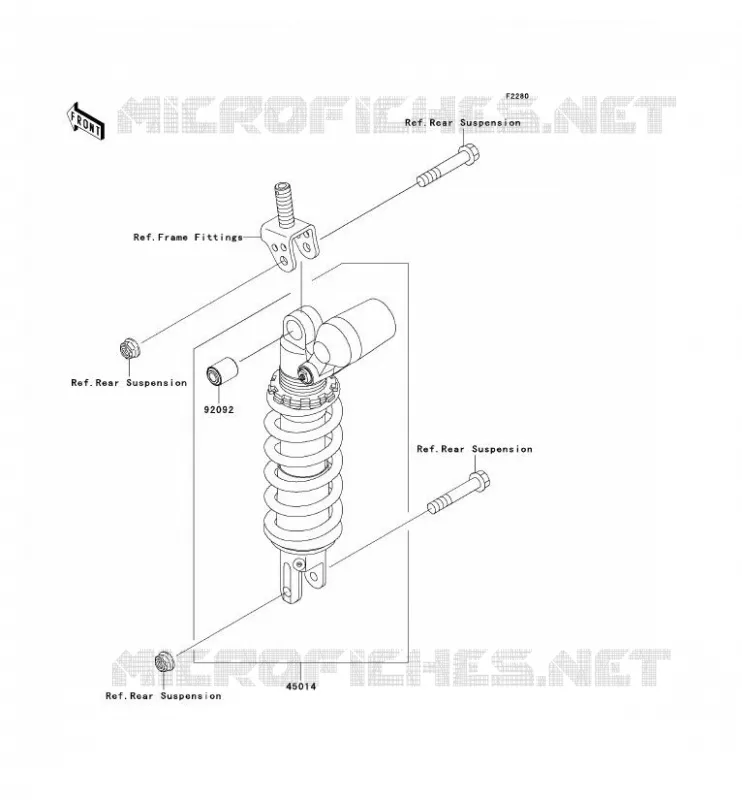 SUSPENSION - SHOCK ABSORBER Kawasaki MOTOS 1000 2005 NINJA ZX-10R  ZX1000-C2