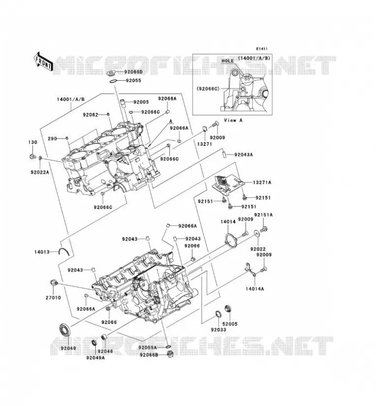 CRANKCASE(S) Kawasaki MOTOS 1000 2005 NINJA ZX-10R  ZX1000-C2H