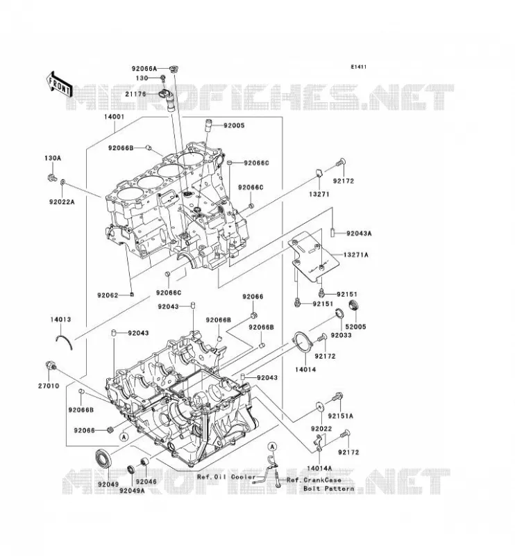 CRANKCASE(S) Kawasaki MOTOS 1000 2006 NINJA ZX-10R  ZX1000D6F