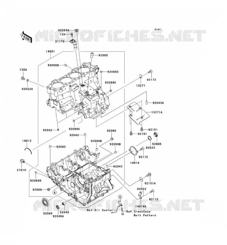 CRANKCASE(S) Kawasaki MOTOS 1000 2006 NINJA ZX-10R  ZX1000D6F