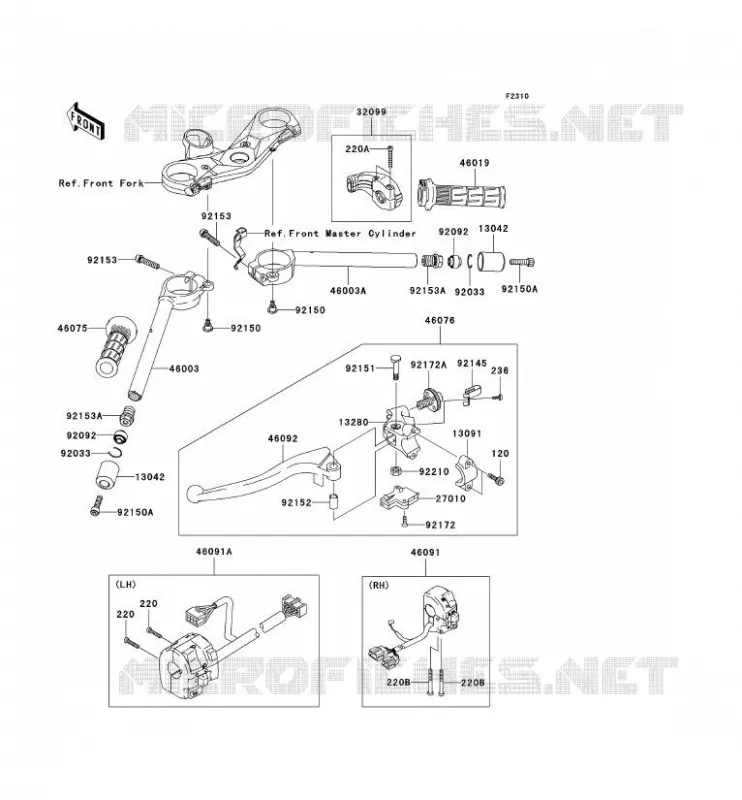 HANDLEBAR Kawasaki MOTOS 1000 2006 NINJA ZX-10R  ZX1000D6F