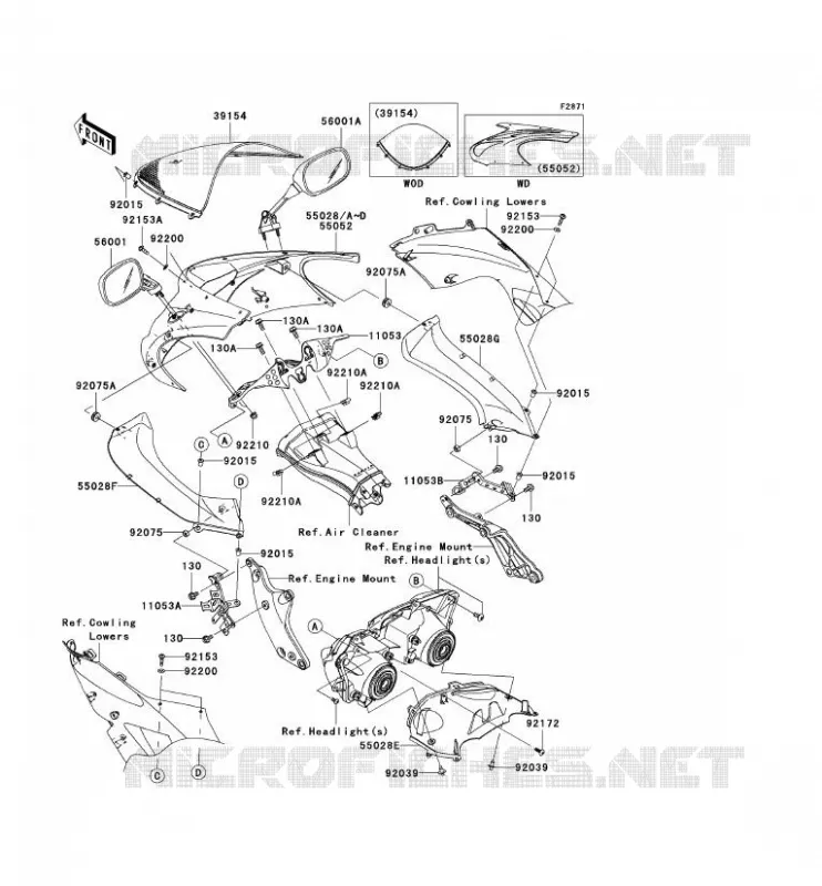 COWLING Kawasaki MOTOS 1000 2006 NINJA ZX-10R  ZX1000D6F