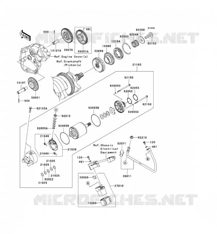 STARTER MOTOR Kawasaki MOTOS 1000 2006 NINJA ZX-10R  ZX1000D6F