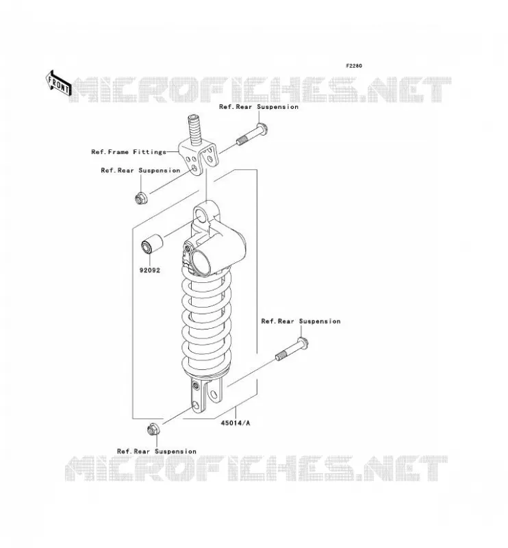 SUSPENSION - SHOCK ABSORBER Kawasaki MOTOS 1000 2007 NINJA ZX-10R  ZX1000D7F