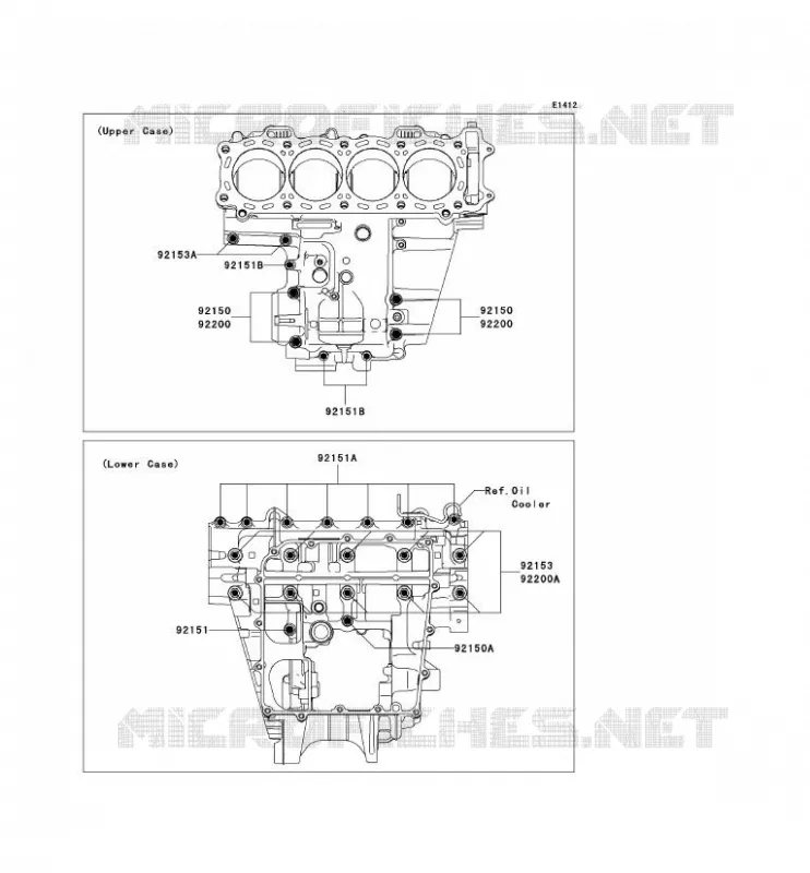 CRANKCASE BOLT Kawasaki MOTOS 1000 2007 NINJA ZX-10R  ZX1000D7F