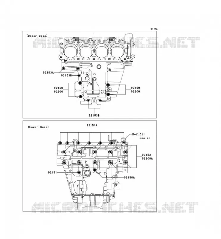 CRANKCASE BOLT Kawasaki MOTOS 1000 2008 NINJA ZX-10R  ZX1000E8F