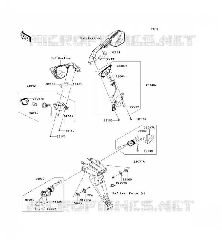 INDICATORS Kawasaki MOTOS 1000 2008 NINJA ZX-10R  ZX1000E8F