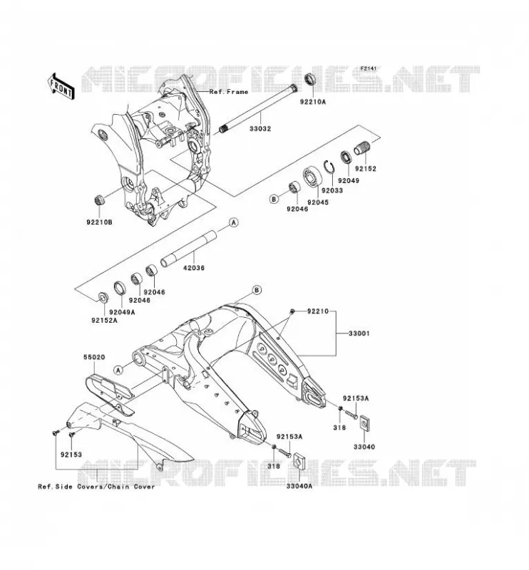 SWINGARM Kawasaki MOTOS 1000 2008 NINJA ZX-10R  ZX1000E8F