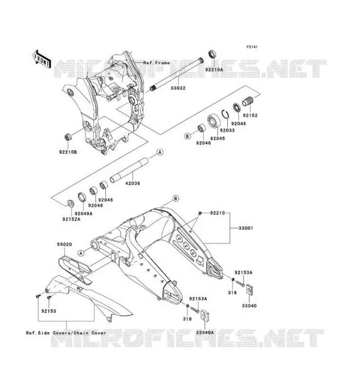 SWINGARM Kawasaki MOTOS 1000 2008 NINJA ZX-10R  ZX1000E8F
