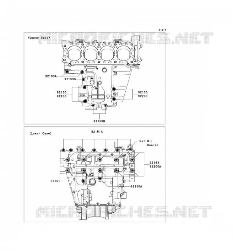 CRANKCASE BOLT Kawasaki MOTOS 1000 2008 NINJA ZX-10R  ZX1000E8F