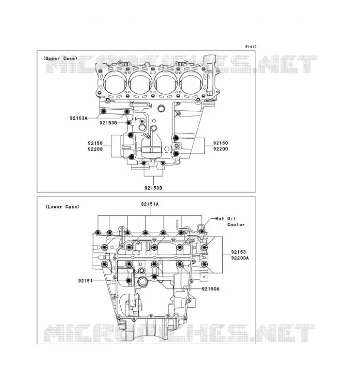 CRANKCASE BOLT Kawasaki MOTOS 1000 2009 NINJA ZX-10R  ZX1000E9F