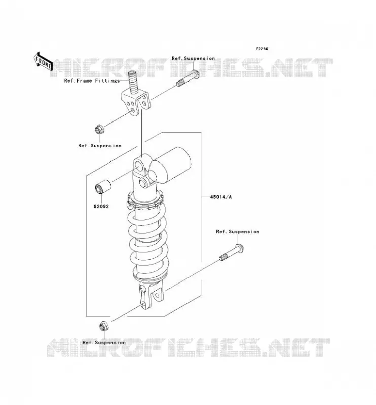 SUSPENSION - SHOCK ABSORBER Kawasaki MOTOS 1000 2009 NINJA ZX-10R  ZX1000E9F