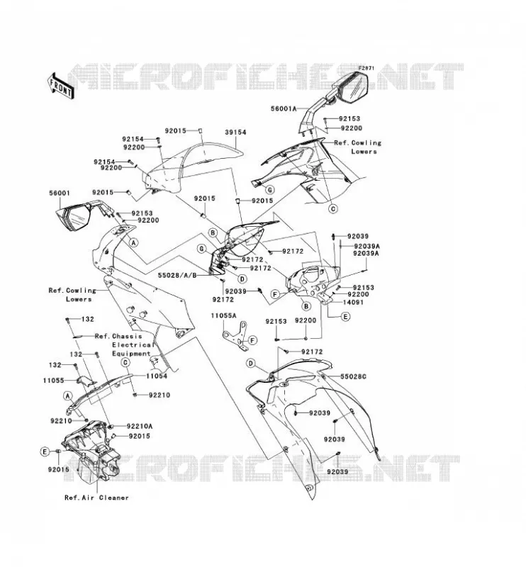 COWLING Kawasaki MOTOS 1000 2009 NINJA ZX-10R  ZX1000E9F