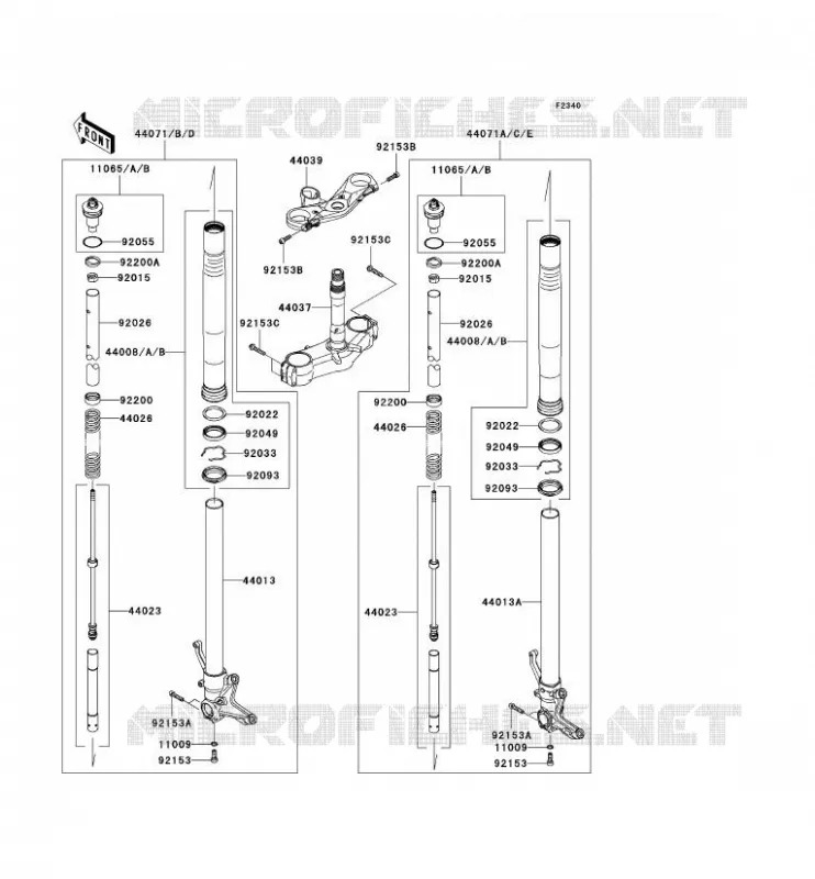 FRONT FORK Kawasaki MOTOS 1000 2009 NINJA ZX-10R  ZX1000E9F
