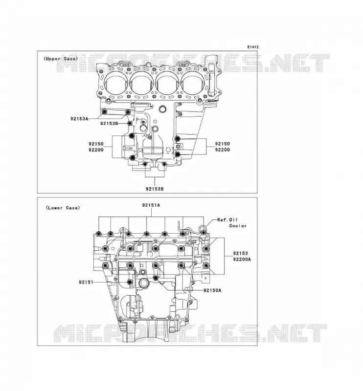 CRANKCASE BOLT Kawasaki MOTOS 1000 2009 NINJA ZX-10R  ZX1000E9F