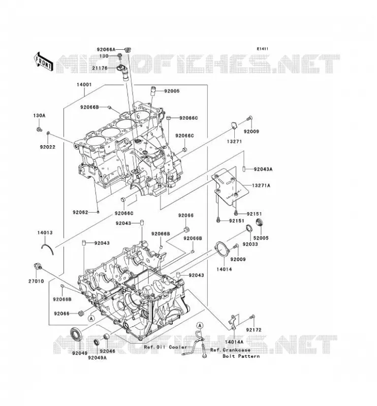 CRANKCASE(S) Kawasaki MOTOS 1000 2009 NINJA ZX-10R  ZX1000E9F