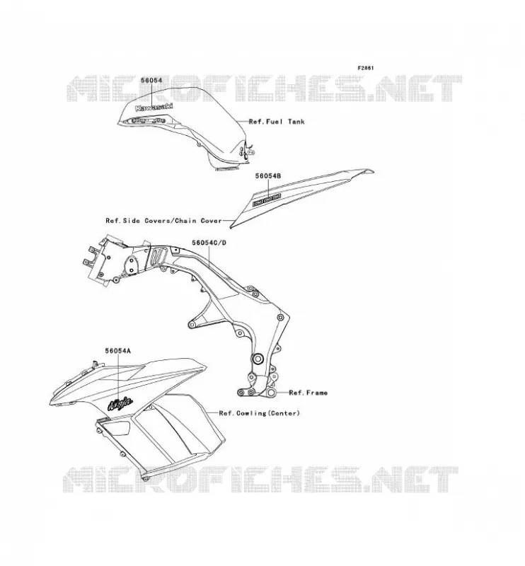 STICKER(ROUGE)(VERT)(CN) Kawasaki MOTOS 1000 2011 Z1000SX  ZX1000GBF