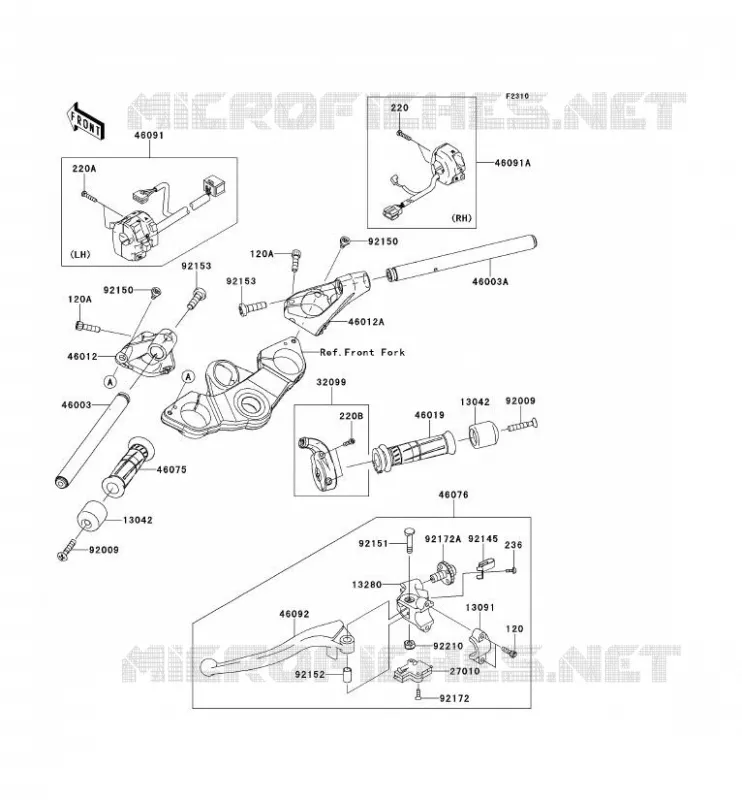 HANDLEBAR Kawasaki MOTOS 1000 2011 Z1000SX  ZX1000GBF