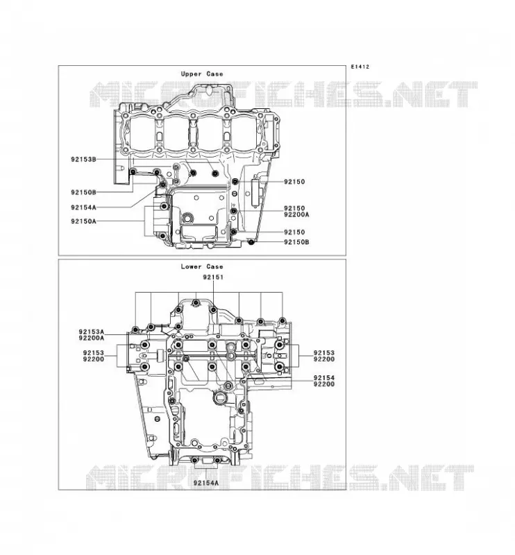 CRANKCASE BOLT Kawasaki MOTOS 1000 2012 Z1000SX  ZX1000GCF