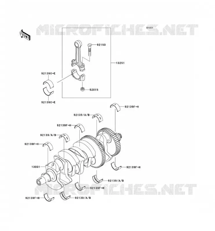 CRANKSHAFT Kawasaki MOTOS 1000 2012 Z1000SX  ZX1000GCF