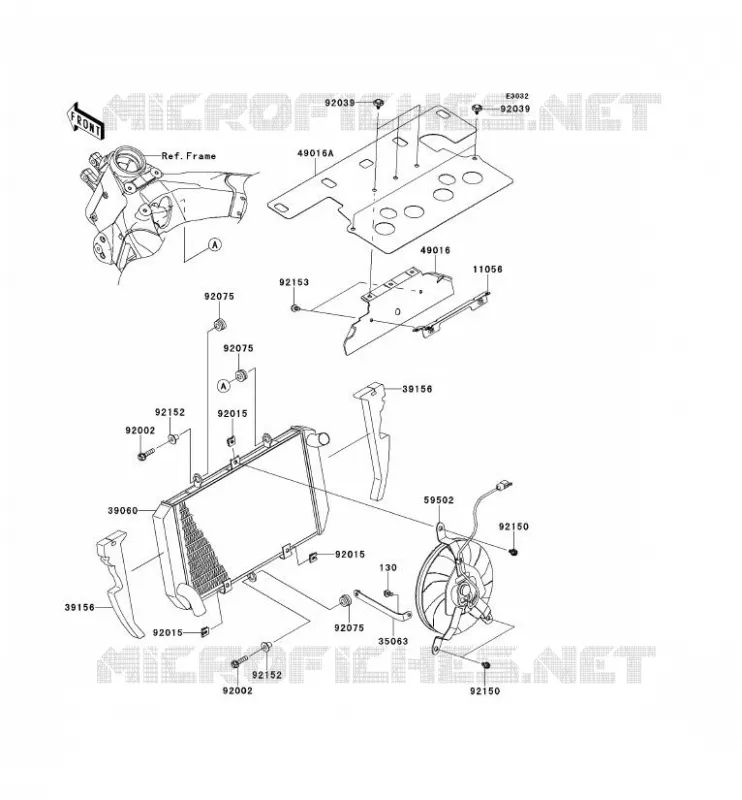 RADIATOR Kawasaki MOTOS 1000 2012 Z1000SX  ZX1000GCF