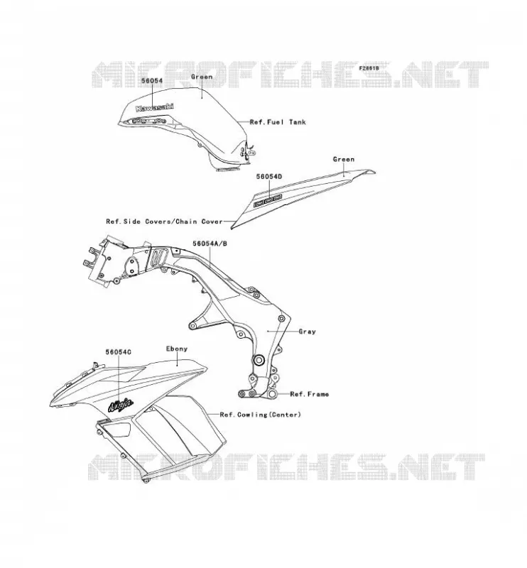 STICKER(GREEN) Kawasaki MOTOS 1000 2012 Z1000SX  ZX1000GCF