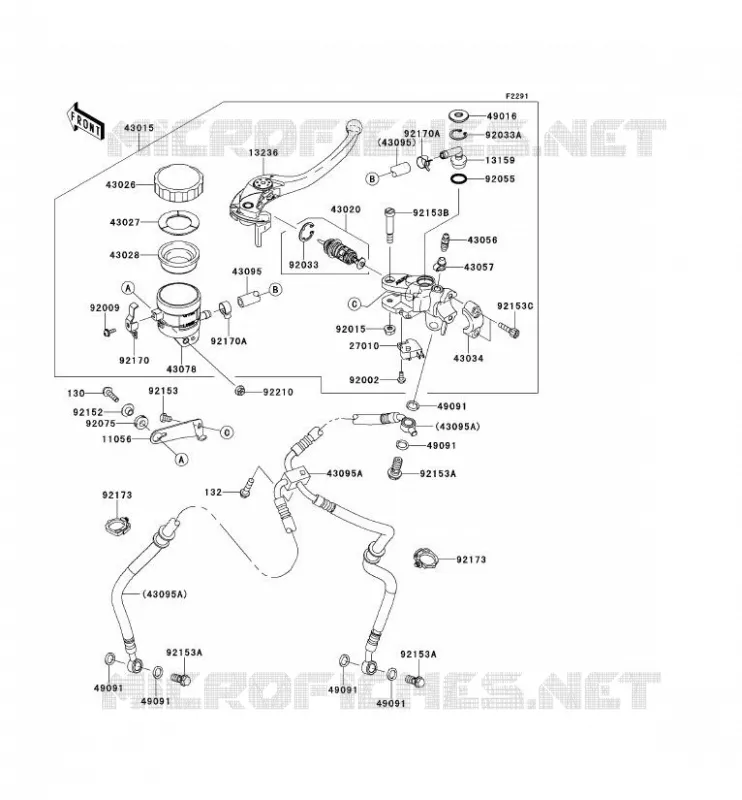 FRONT MASTER CYLINDER Kawasaki MOTOS 1000 2012 Z1000SX  ZX1000GCF