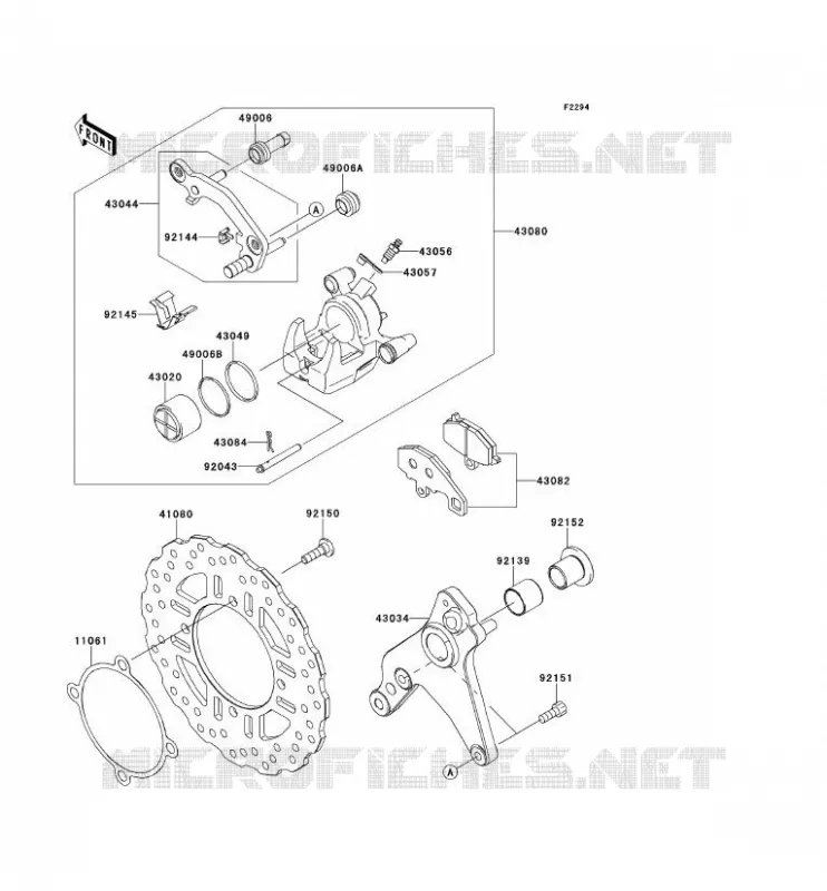 REAR BRAKE Kawasaki MOTOS 1000 2012 Z1000SX  ZX1000GCF