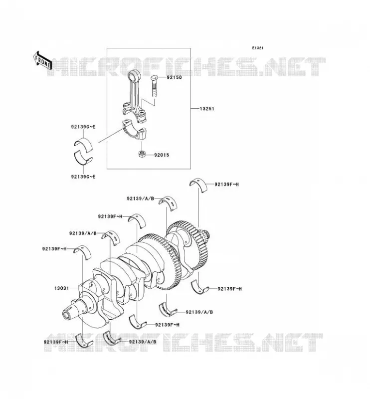 CRANKSHAFT Kawasaki MOTOS 1000 2012 Z1000SX  ZX1000GCF