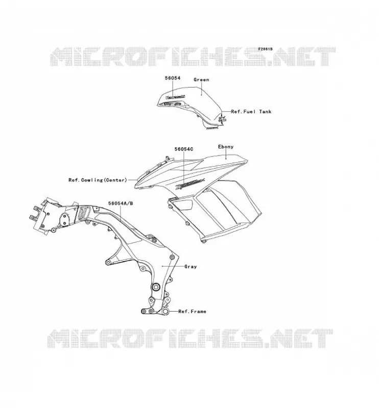 STICKER(GREEN) Kawasaki MOTOS 1000 2012 Z1000SX  ZX1000GCF