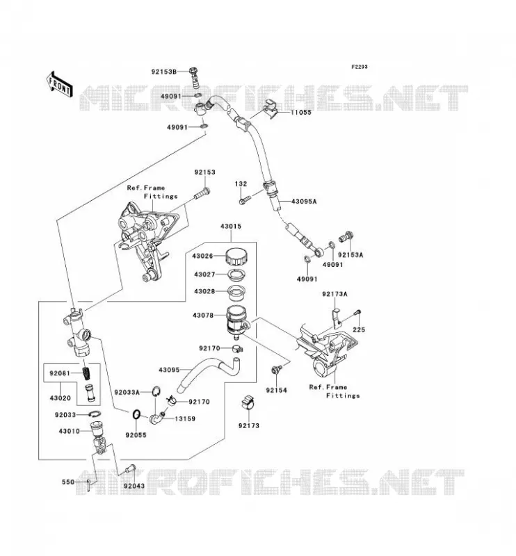 REAR MASTER CYLINDER Kawasaki MOTOS 1000 2013 Z1000SX  ZX1000GDF