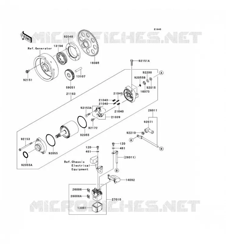 STARTER MOTOR Kawasaki MOTOS 1000 2013 Z1000SX  ZX1000GDF