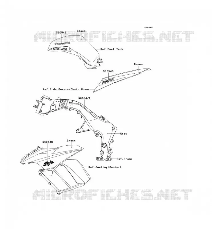 STICKER(GREEN) Kawasaki MOTOS 1000 2013 Z1000SX  ZX1000GDF