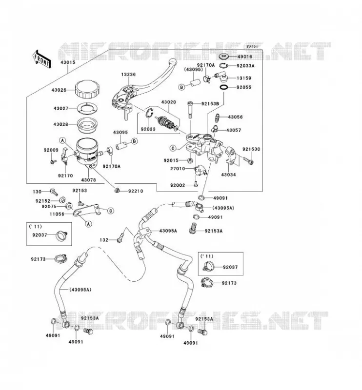 FRONT MASTER CYLINDER Kawasaki MOTOS 1000 2013 Z1000SX  ZX1000GDF