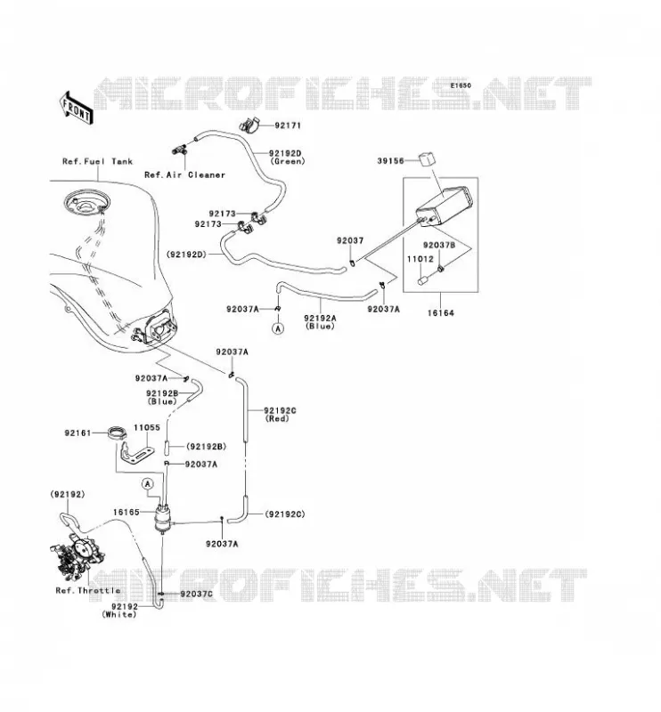 FUEL EVAPORATION SYSTEM(CA) Kawasaki MOTOS 1000 2013 Z1000SX  ZX1000GDF