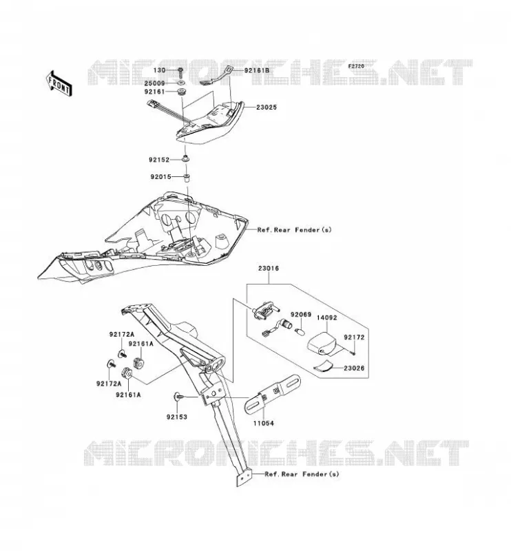 TAILIGHT(S) Kawasaki MOTOS 1000 2013 Z1000SX  ZX1000GDF