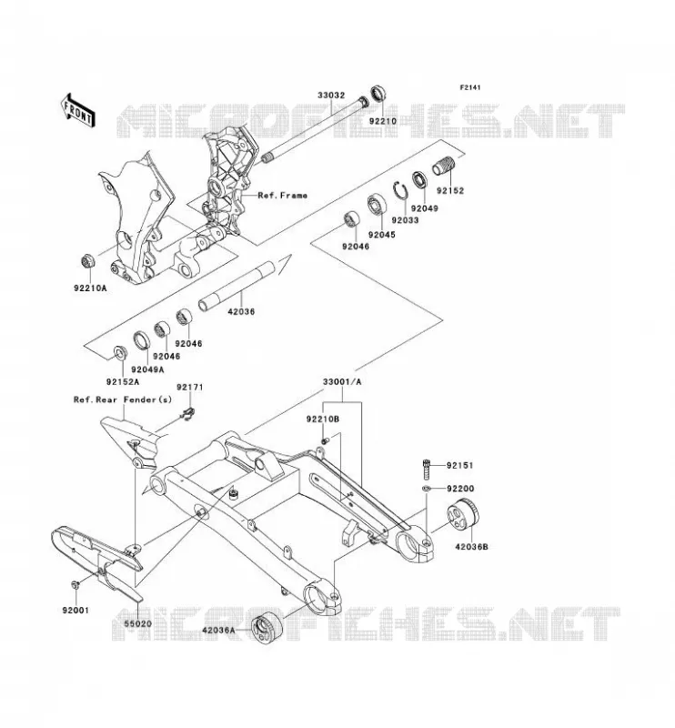 SWINGARM Kawasaki MOTOS 1000 2013 Z1000SX  ZX1000GDF
