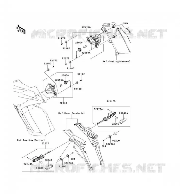 INDICATORS Kawasaki MOTOS 1000 2012 Z1000SX ABS  ZX1000HCF