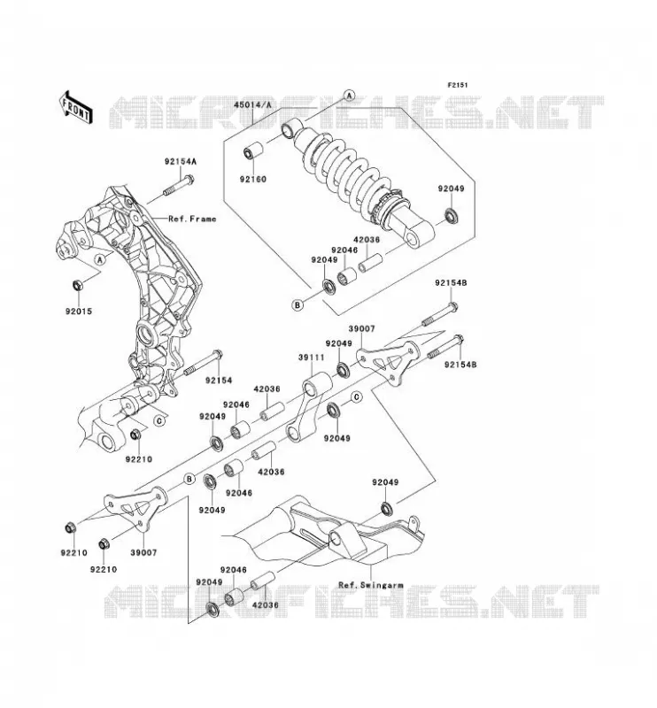 SUSPENSION - SHOCK ABSORBER Kawasaki MOTOS 1000 2012 Z1000SX ABS  ZX1000HCF