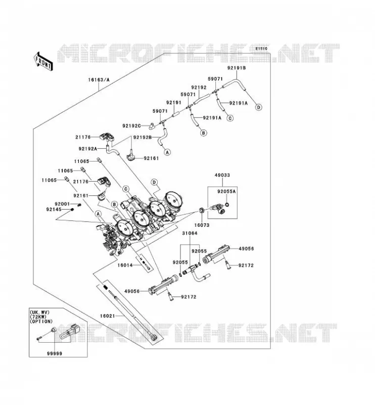 CARBURETOR Kawasaki MOTOS 1000 2012 Z1000SX ABS  ZX1000HCF