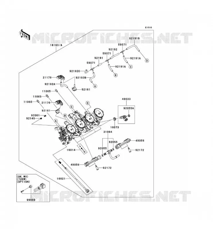 CARBURETOR Kawasaki MOTOS 1000 2012 Z1000SX ABS  ZX1000HCF
