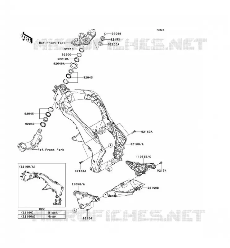CHASSIS Kawasaki MOTOS 1000 2013 Z1000SX ABS  ZX1000HDF