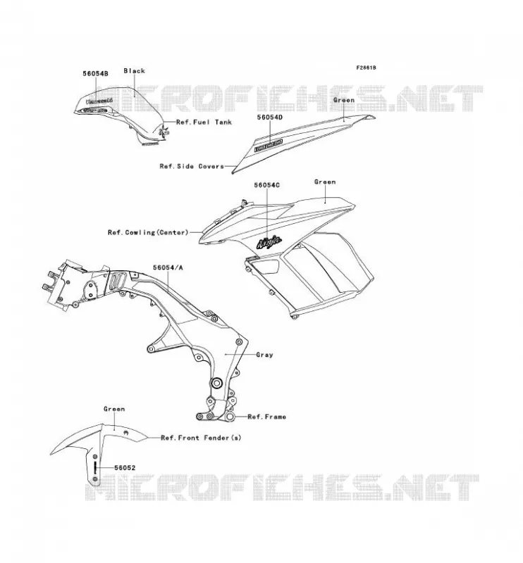 STICKER(GREEN) Kawasaki MOTOS 1000 2013 Z1000SX ABS  ZX1000HDF