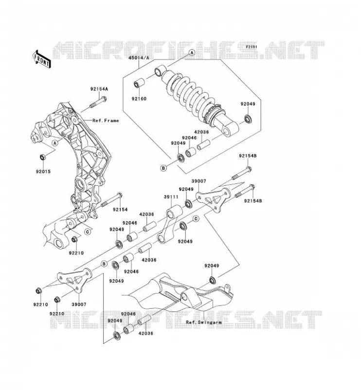 SUSPENSION - SHOCK ABSORBER Kawasaki MOTOS 1000 2013 Z1000SX ABS  ZX1000HDF