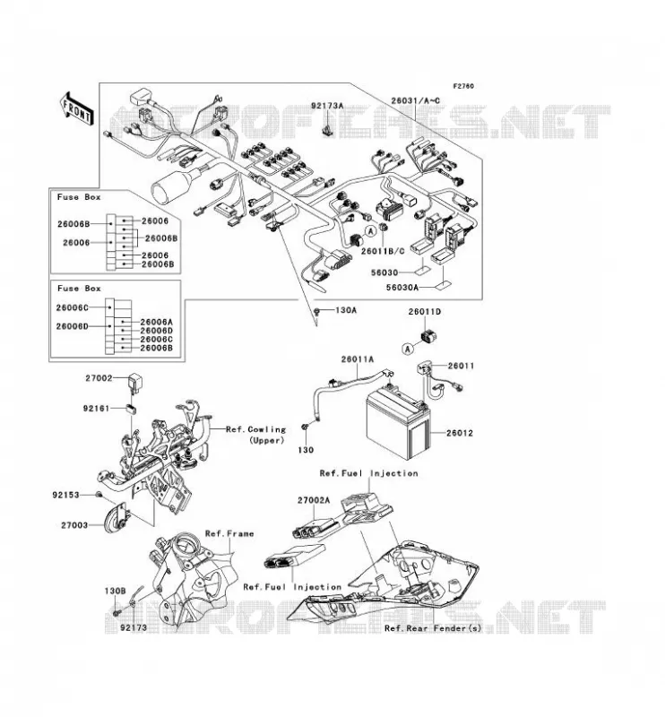 CHASSIS ELECTRICAL EQUIPMENT Kawasaki MOTOS 1000 2013 Z1000SX ABS  ZX1000HDF